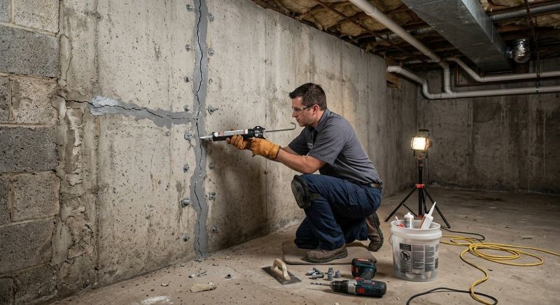 Basement Crack Repair in Trumbull, CT