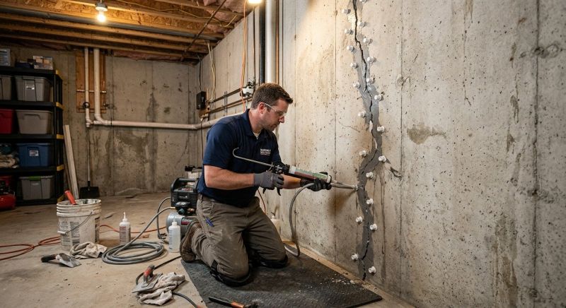 Basement Crack Repair in Trumbull, CT