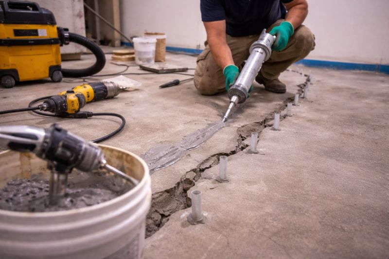 Cracked Basement Floor Repair in Trumbull, CT