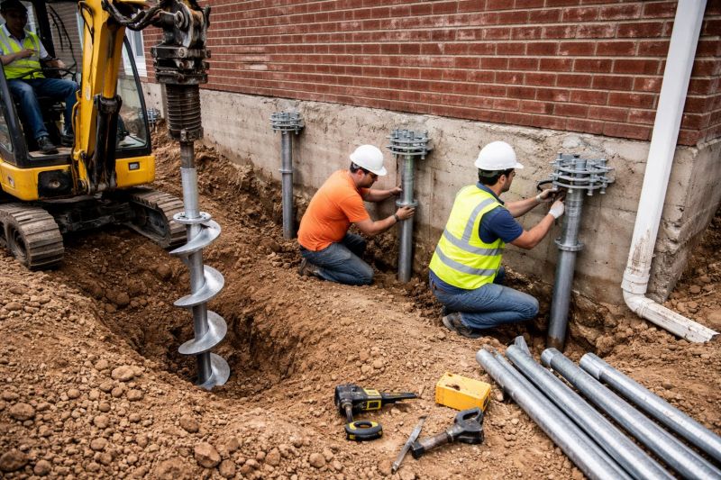 Helical Piers Installation in Trumbull, CT