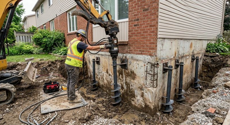 Helical Piers Installation in Trumbull, CT