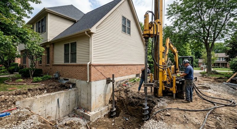 Helical Piers Installation in Trumbull, CT
