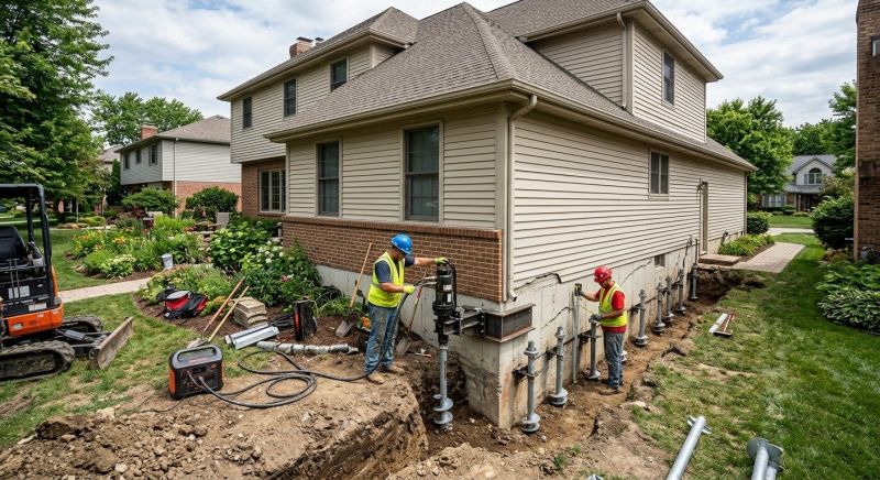 Helical Piers Installation in Trumbull, CT