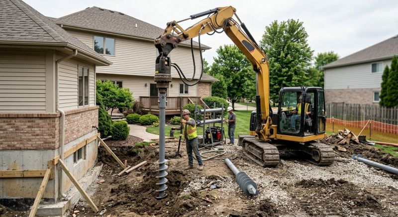 Helical Pile Installation in Trumbull, CT
