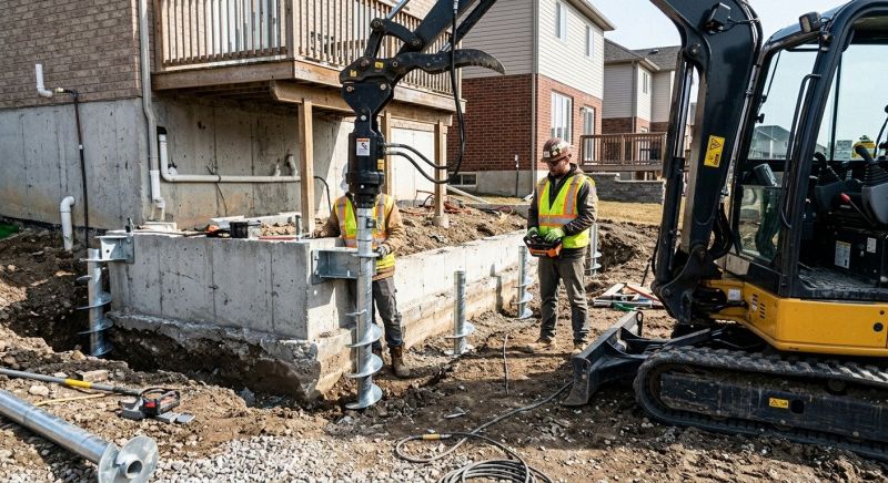 Helical Pile Installation in Trumbull, CT