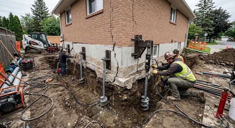 Sinking Foundation Repair in Easton, CT