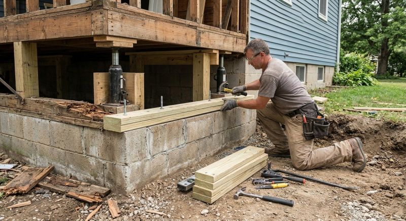 Sinking Foundation Repair in Oxford, CT